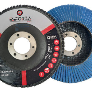 5 Disco Flap Zirconio 4 1/2  X 7/8 #60 Esforza Type 27 Italy Azul Acero