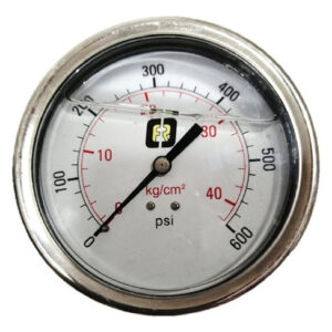 Manómetro Glic 0a600 Psi Conex Trasera Bronce Caratula 4 Pul