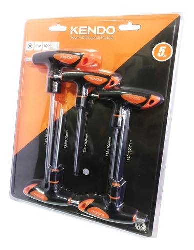 Juego de Llaves Allen Tipo T 5 Piezas Kendo