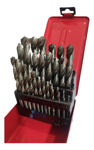 Brocas Juego Acero Rapido 1/16-1/2 De 29 Piezas Caja Metal