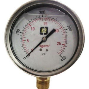 Manómetro Glic 0a400 Psi Conex Vert Bronce Caratula 4 PuLG